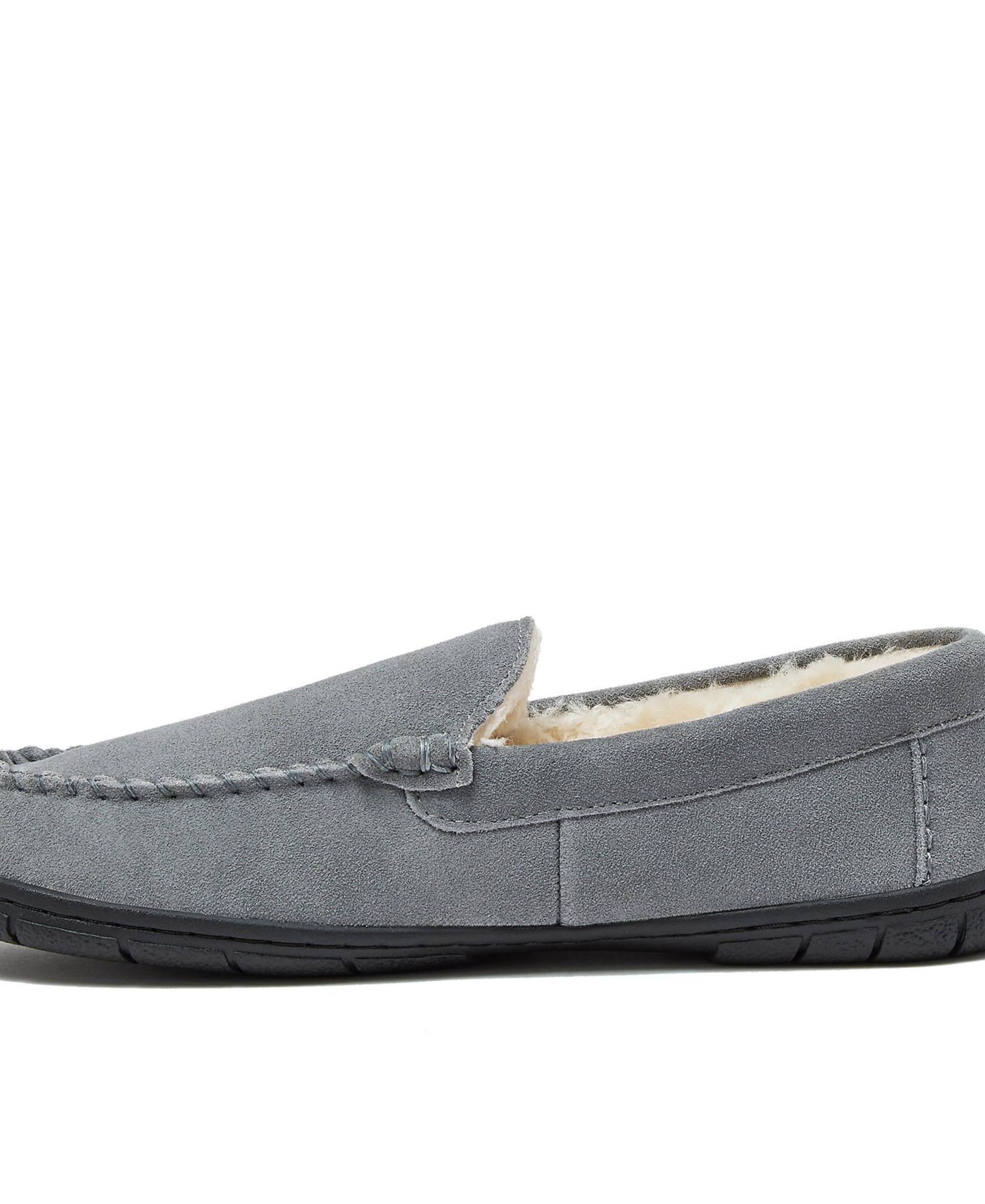 Мужские тапочки Lands' End Fuzzy Lined Suede Moccasin Slippers, цвет: Замшевый — фото 3