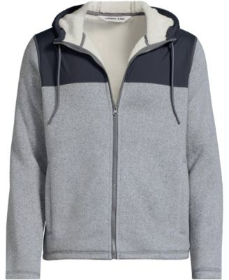 Big & Tall Sweater Fleece Mixed Media Full Zip Jacket