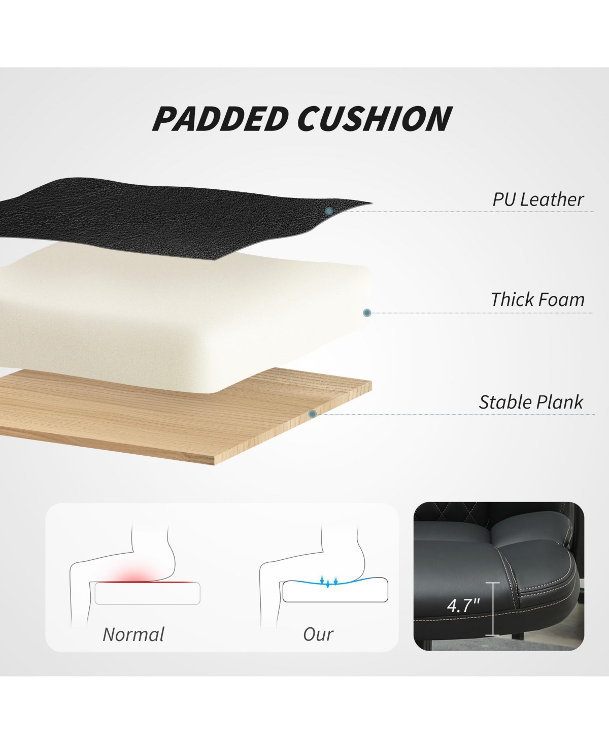 Homcom Executive Office Chair Pu Leather Desk with High Back