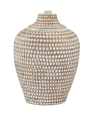 Alese 23 1/2" High Textured Dot Jug Farmhouse Rustic Accent Table Lamps Set of 2 Beige Light Earth Finish Living Room