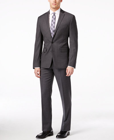Ryan Seacrest Distinction Men's Modern Fit Grey Suit Separates, Only at Macy's