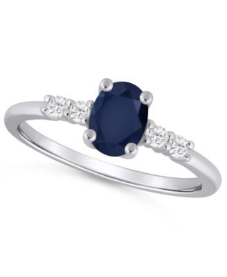 Macy's - Gemstone and Diamond Ring (1/6 ct. t.w.) in 10K White Gold (also in 10K Yellow Gold)