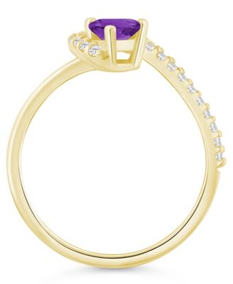 London Blue Topaz (1-1/20 ct. t.w.) and Diamond Ring (1/5 ct. t.w.) in 10k Yellow Gold