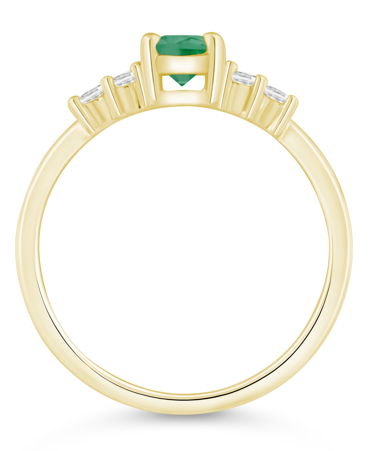 Macy's Gemstone And Diamond Ring (1/6 Ct. T.w.) In 10k White Gold (also In 10k Yellow Gold) In Gold
