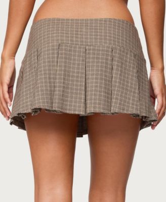 Women's Lockette Plaid Pleated Mini Skort