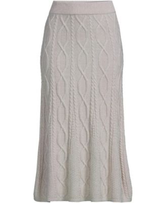Women's Cozy Lofty Cable Fluted Midi Sweater Skirt