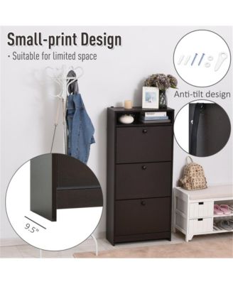 Shoe Storage Cabinet with Drawers and Adjustable Design