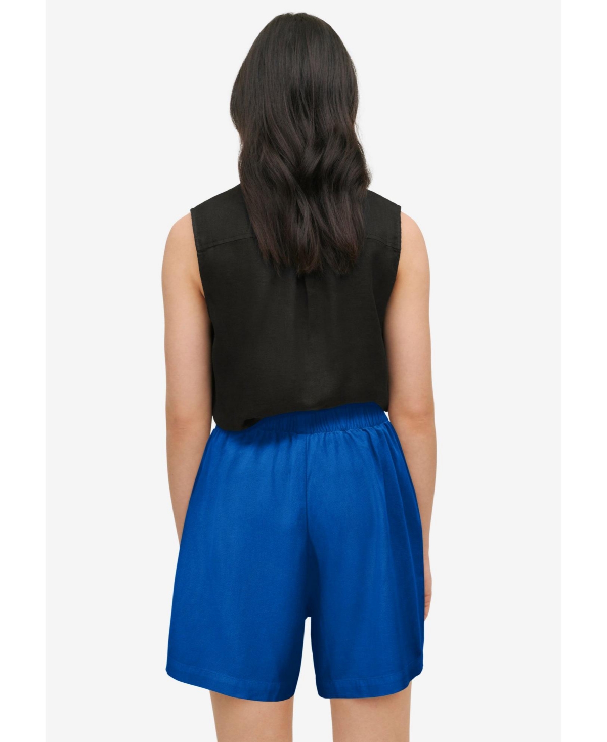 ellos Women's Linen-Blend Elastic Waist Shorts