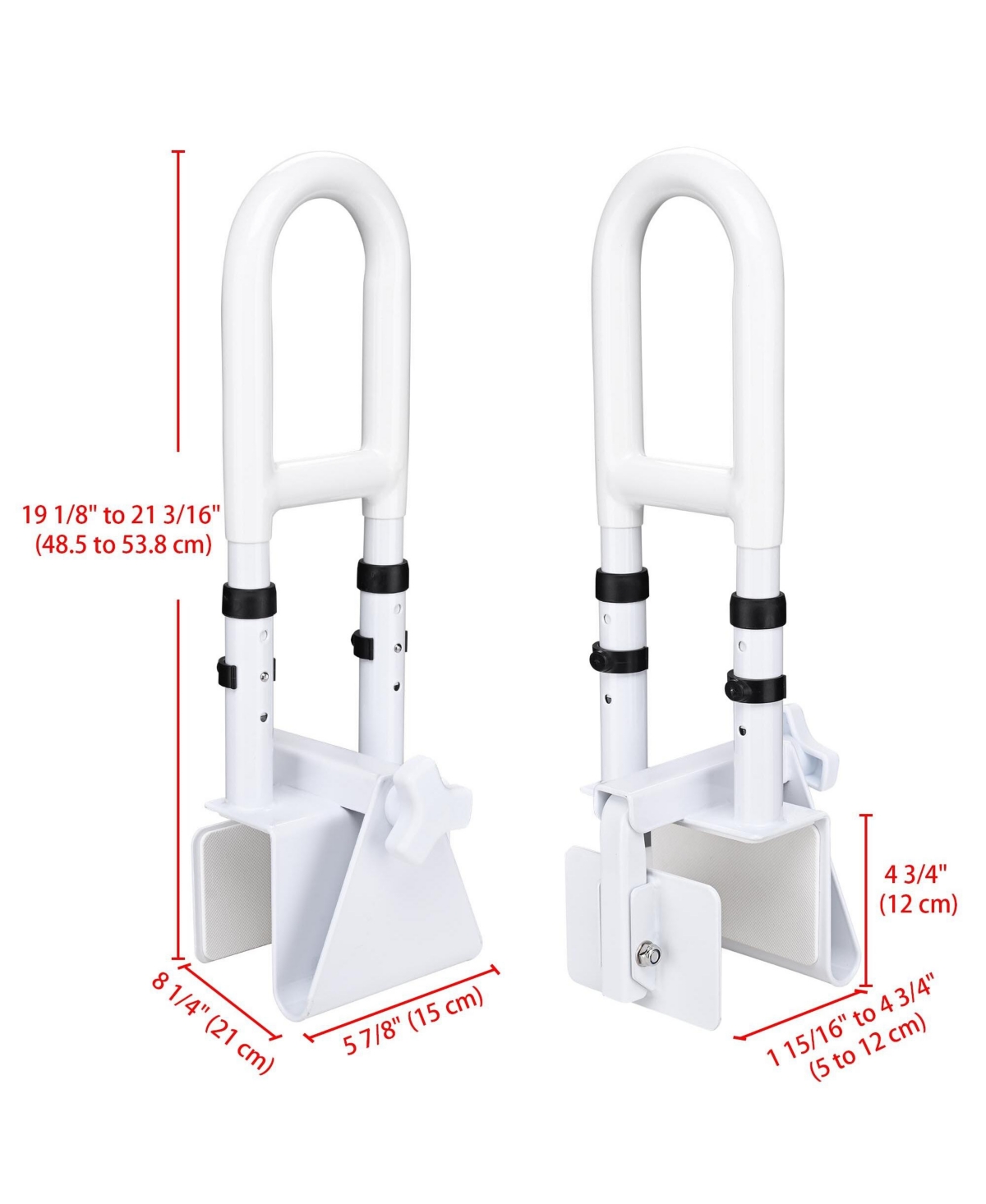 Yescom Bathtub Grab Bar Safety Rail Adjustable Shower Handle Locking Clamp 330Lbs