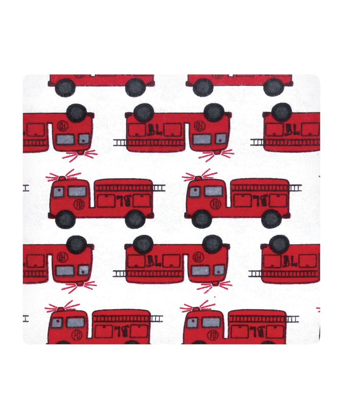 Hudson Baby Infant Boys Cotton Flannel Receiving Blankets 7-Pack Bundle, Fire Truck , One Size