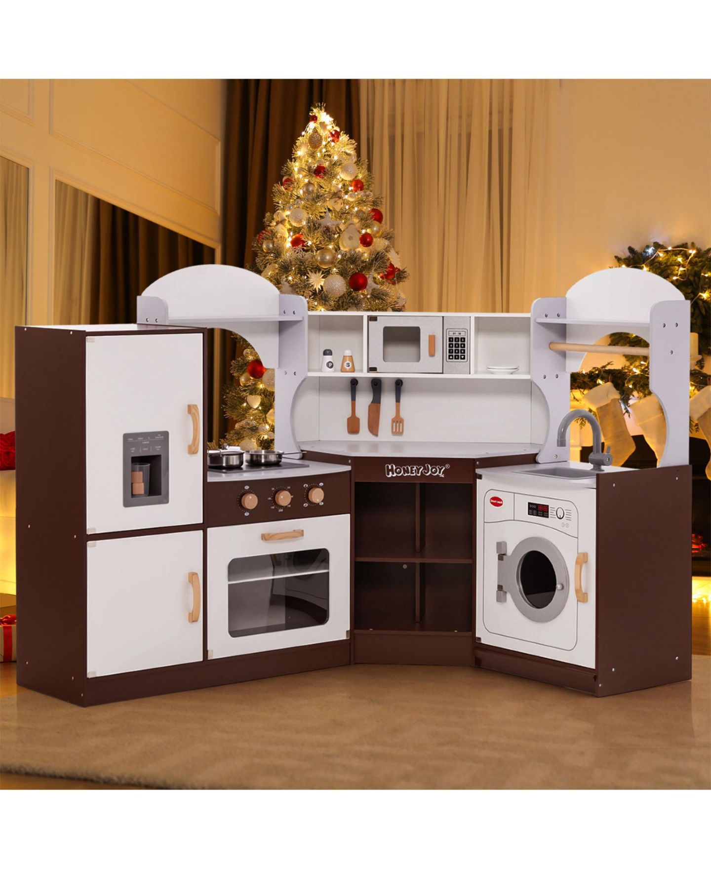 Детский игровой набор SUGIFT Wooden Corner Kitchen Playset, Ages 3+, цвет: Коричневый — фото 2