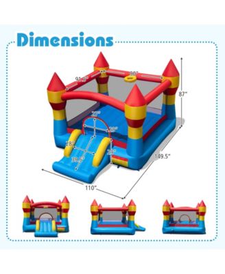 3-in-1 Kids Bouncer with Slide with 520W Blower for Yard