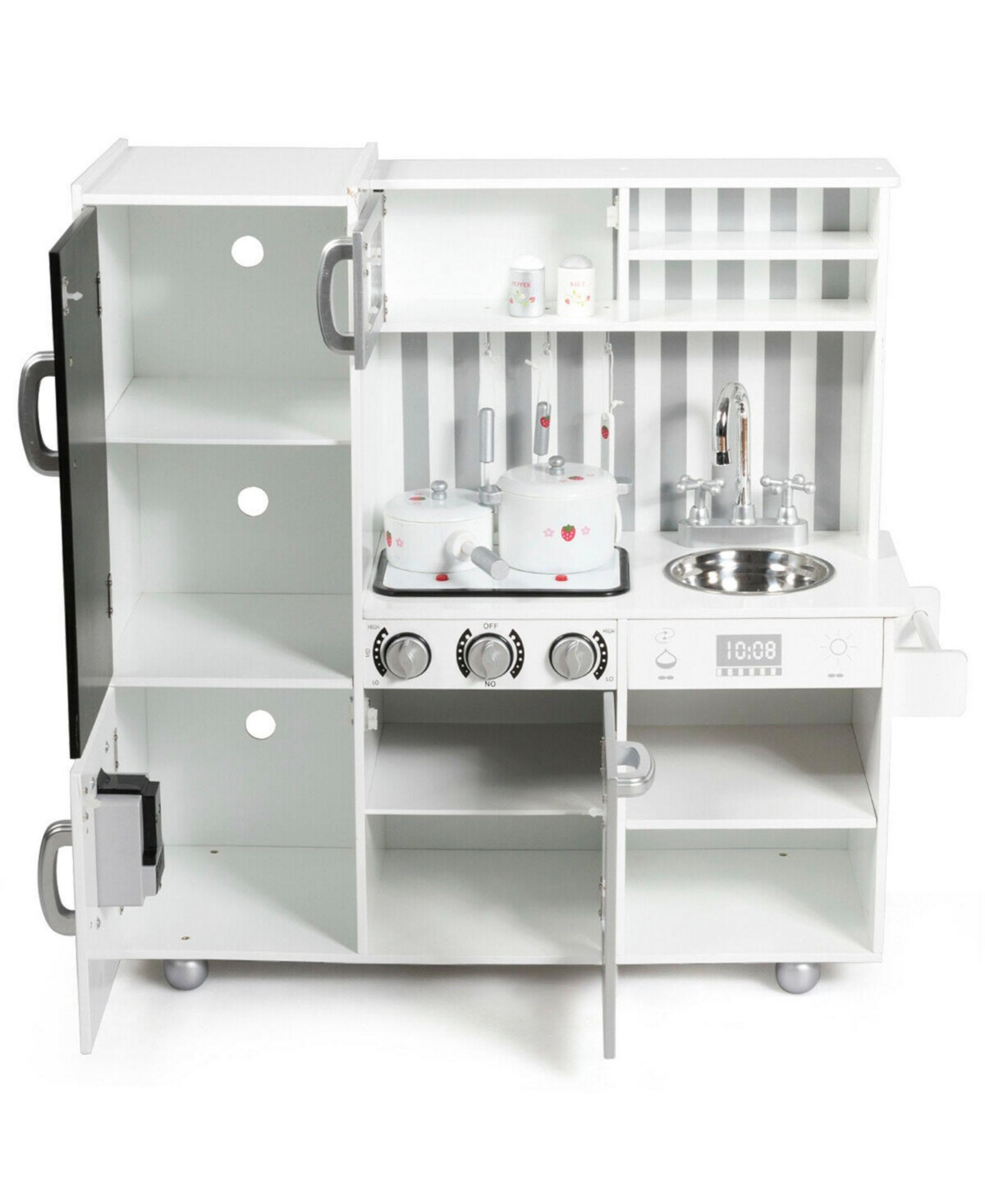 Wooden Pretend Play Kitchen Sets with Simulated Sound