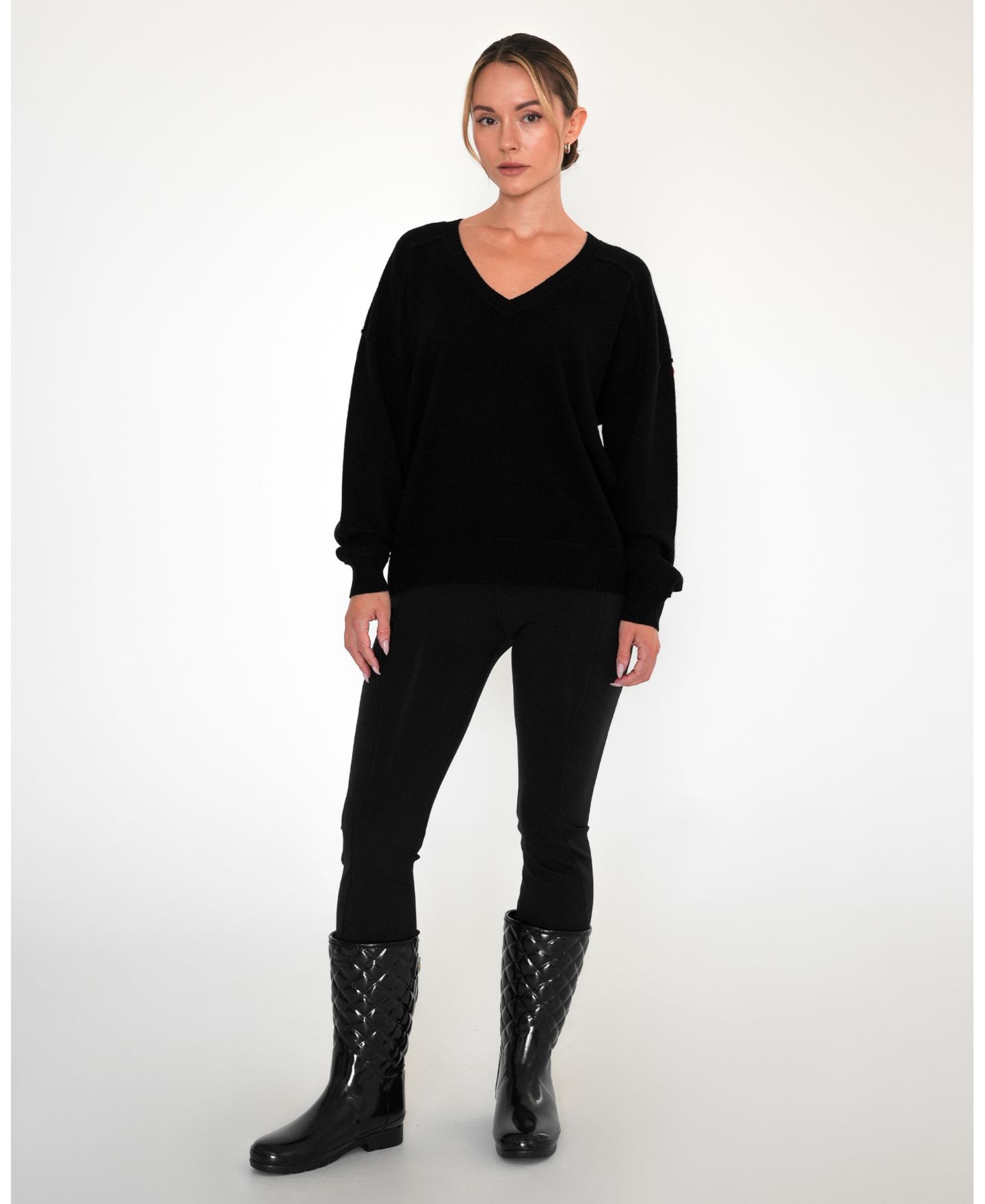 Женский свитер Rebody Active Nora V Neck Cashmere, цвет: Чёрный — фото 5