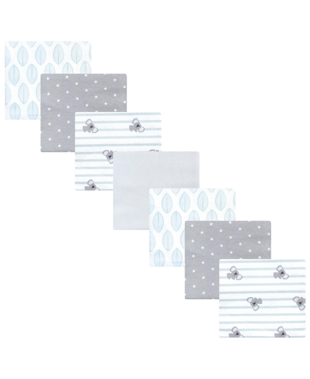 Hudson Baby Cotton Flannel Receiving Blankets 7-Pack Bundle, Koala Stripe , One Size