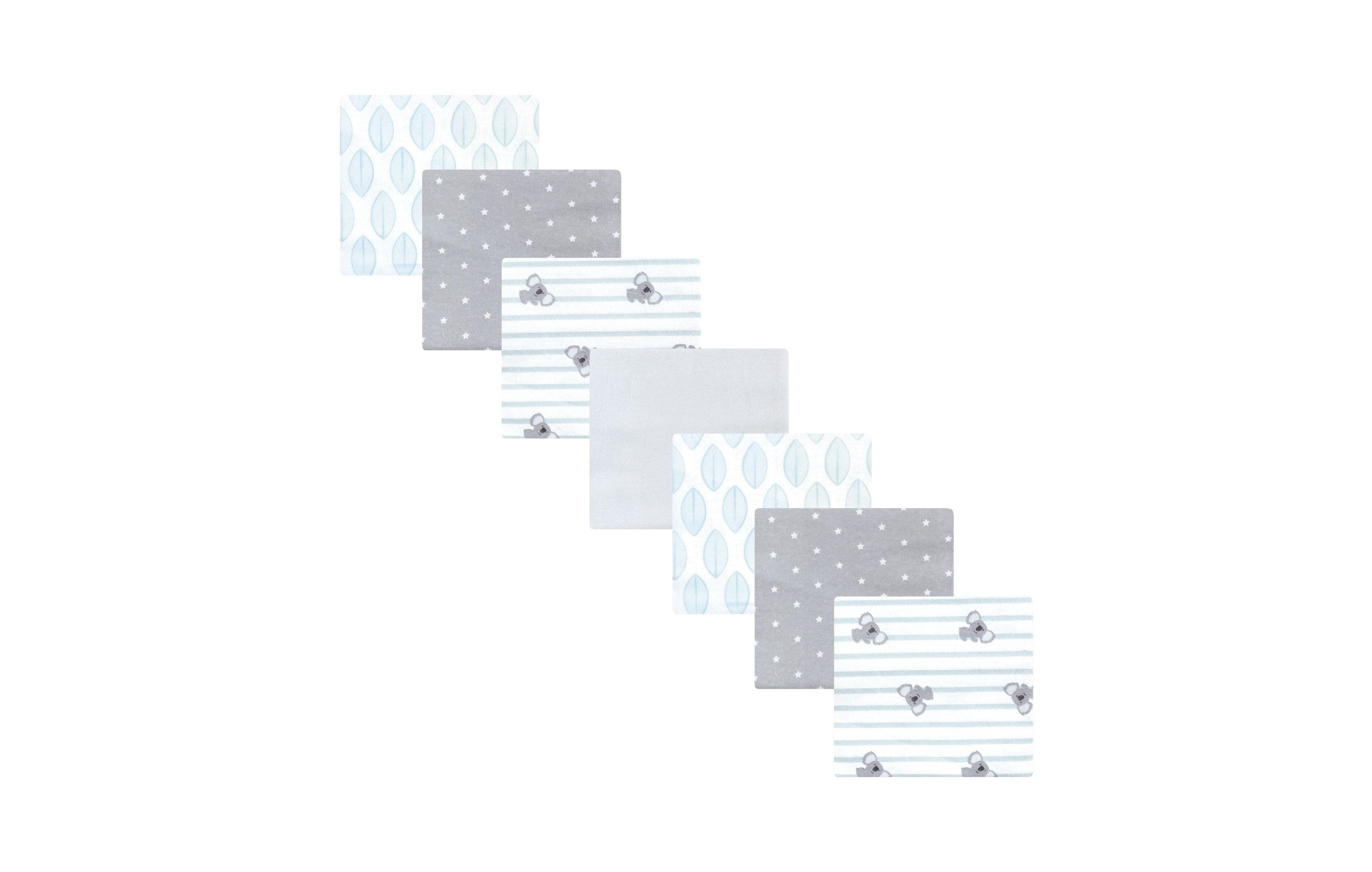 Hudson Baby Cotton Flannel Receiving Blankets 7-Pack Bundle, Koala Stripe , One Size