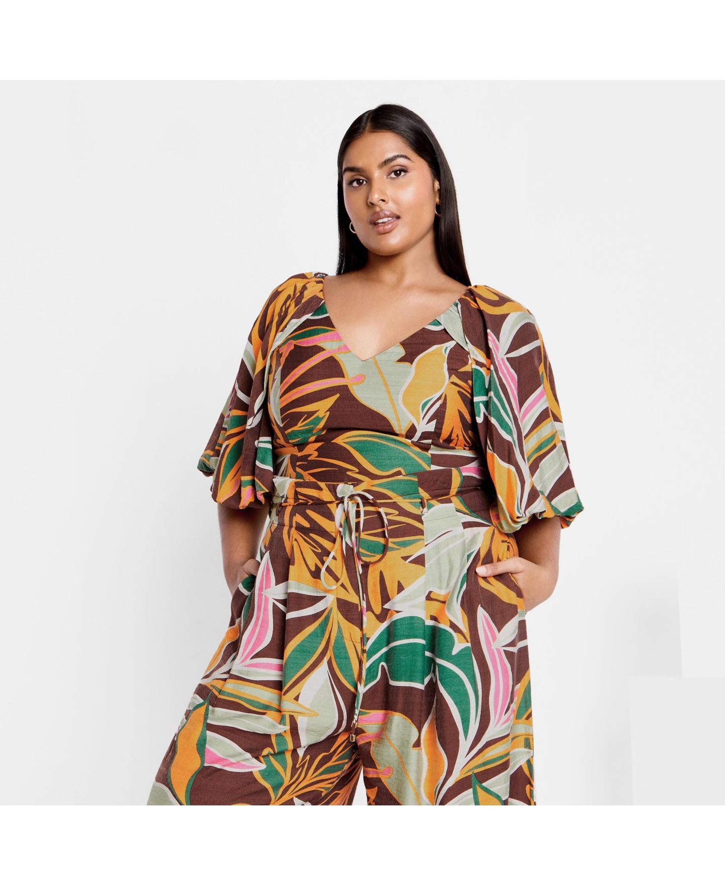 Женский топ CITY CHIC Plus Size Poppie, цвет: Оранжевый — фото 1