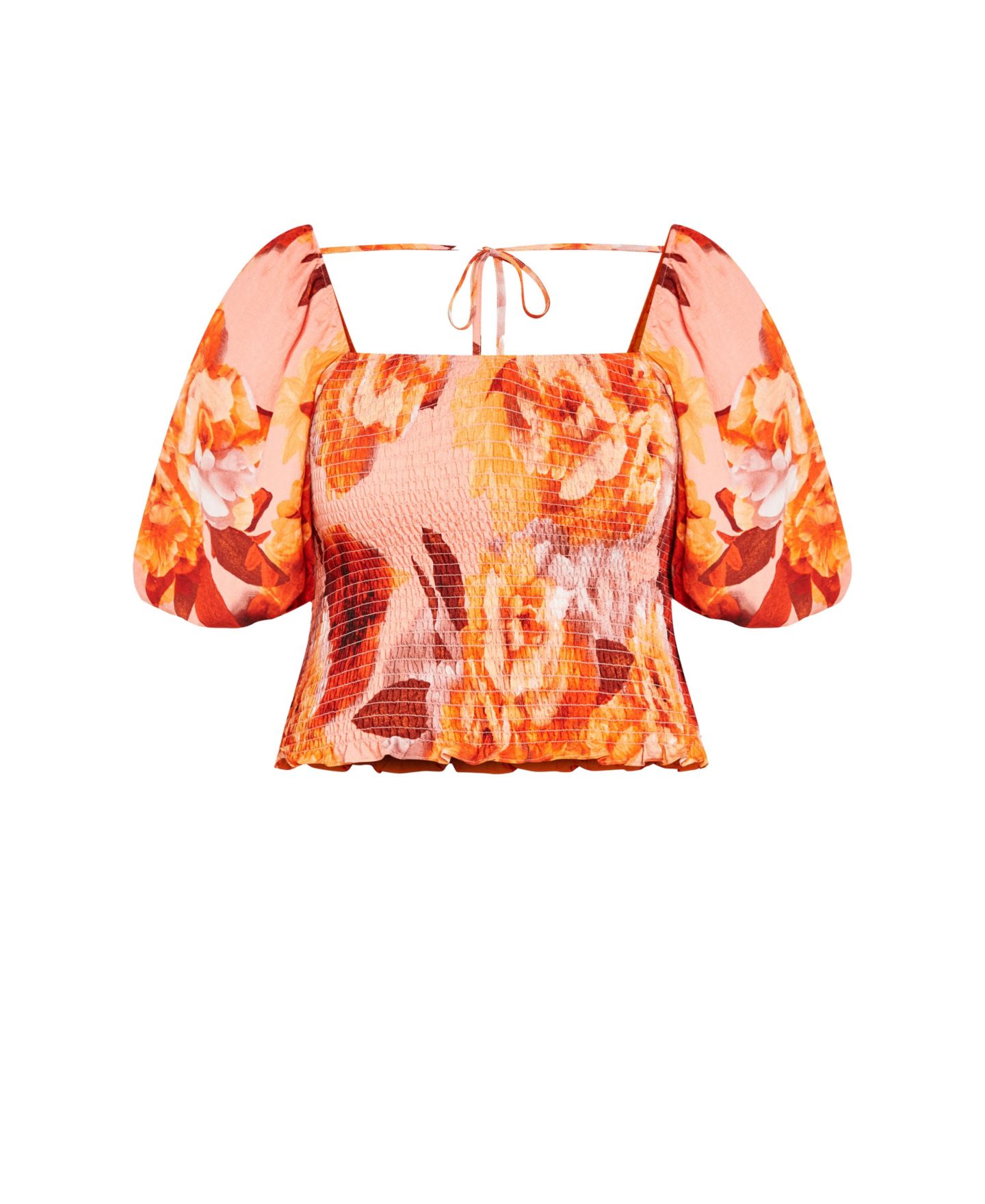 Женский топ CITY CHIC Plus Size Ruffled, цвет: Закатный оранжевый — фото 5