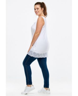 Plus Size Lace Hem Tunic Tank