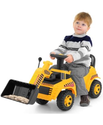 Kids Ride on Bulldozer with Adjustable Bucket Engine Sound Excavator Digger Toy