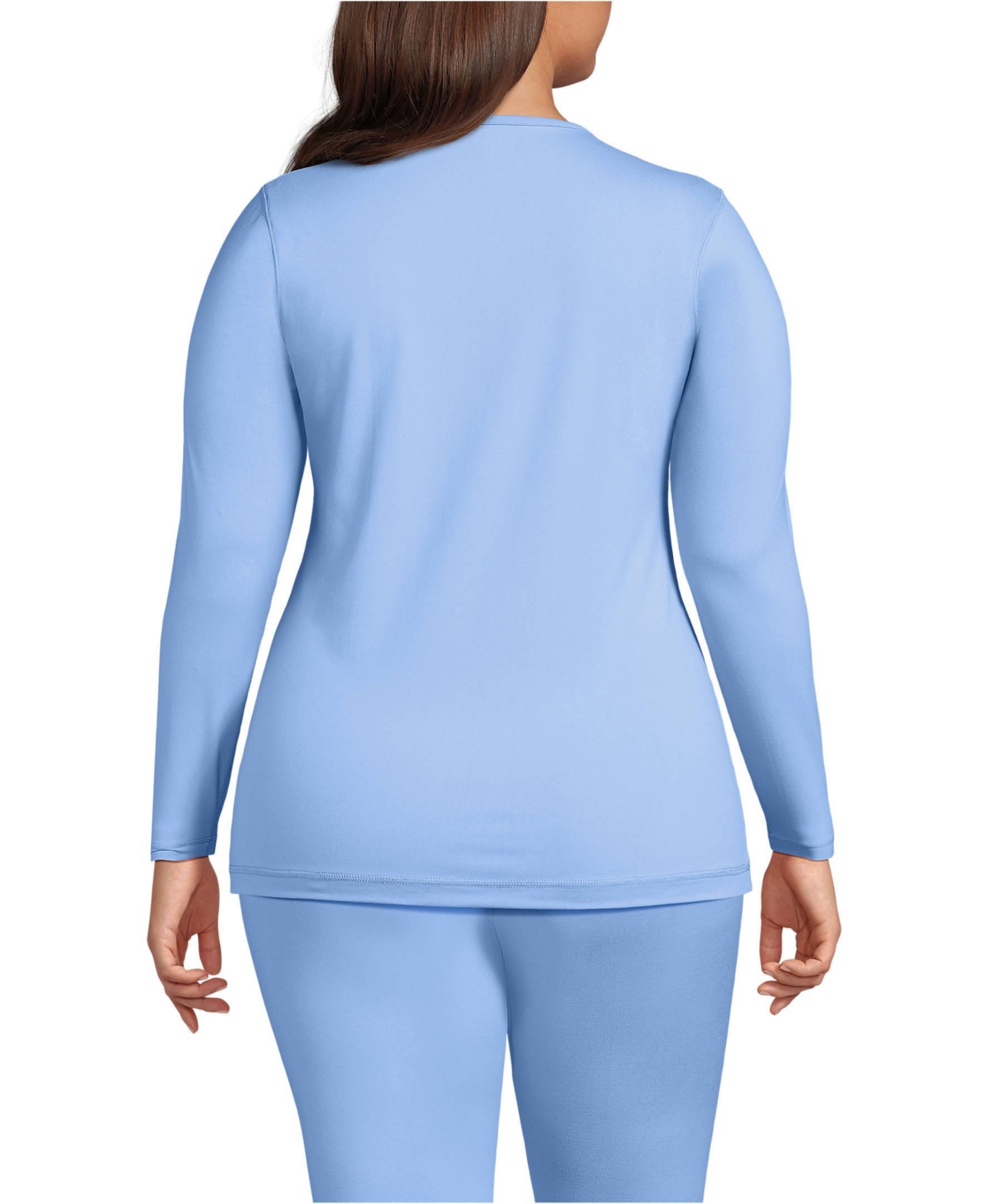 Lands' End Plus Baselayer Cozy Thermaskin Crewneck Top