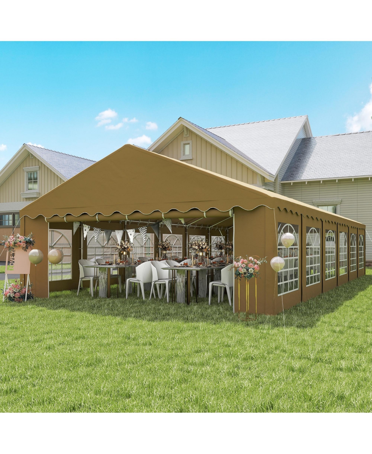 Outsunny 20' x 40' Large Party Tent with Removable Window Sidewalls