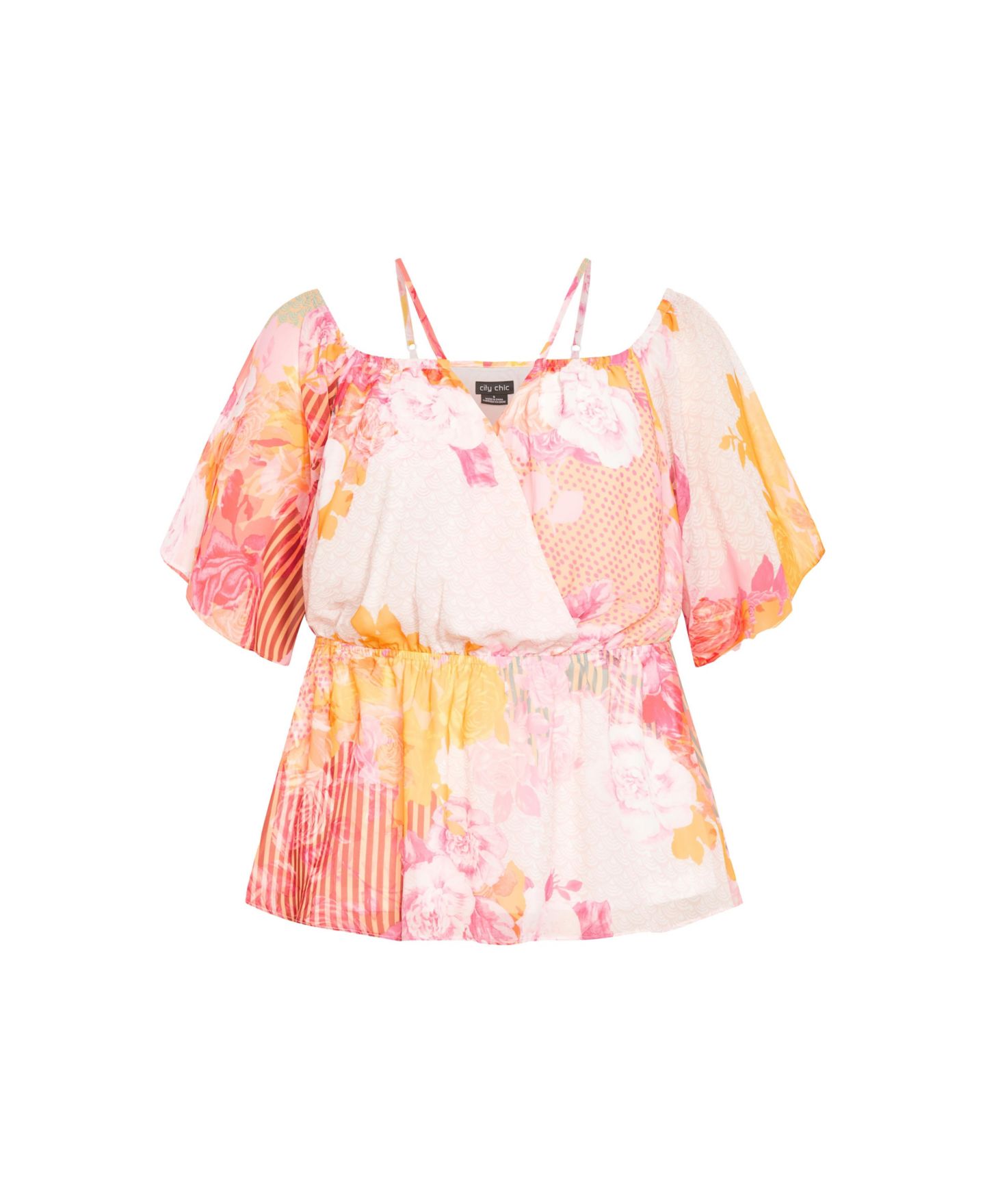 Женский топ CITY CHIC Adelina Print, цвет: Розовый с принтом — фото 5
