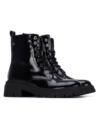 Women's Patent Leather Combat Booties By XTI