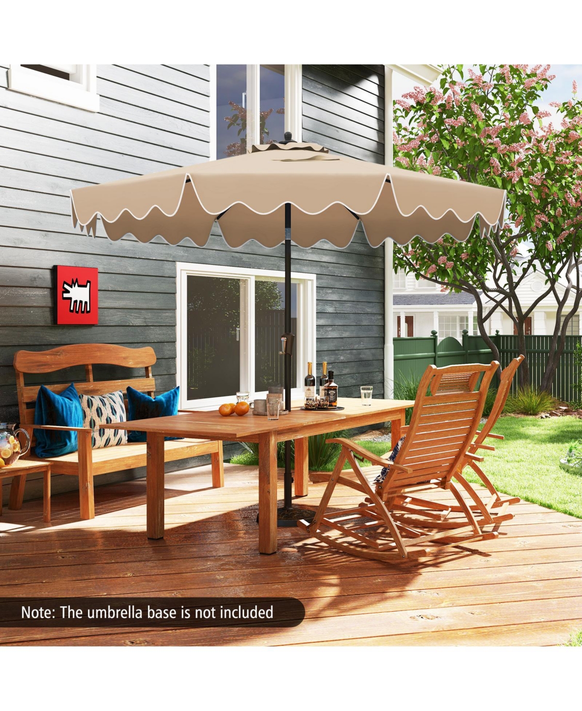 Patio Umbrella with Crank Handle and Push Button Tilt