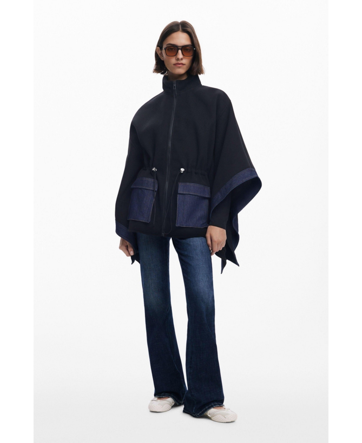 Desigual Women's Combined denim poncho