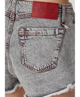 Women's Faded Distressed Denim Super Mini Shorts