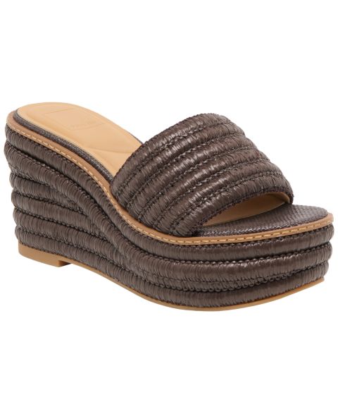 Женские сандалии Dolce Vita Throne Platform Raffia Wedge, цвет: Шоколадный