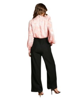Women's Satin Jacquard Corsage 2 In 1 Jumpsuit