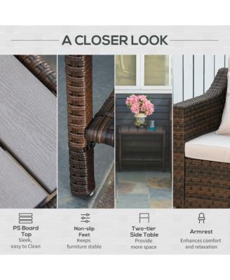 5 Piece Patio Furniture Set, Chairs, Ottoman, Table,