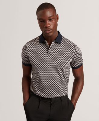 Ted Baker - Men's Ernist Short-Sleeve Geometric Pattern Polo Shirt