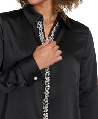 Women's Long-Sleeve Satin Top