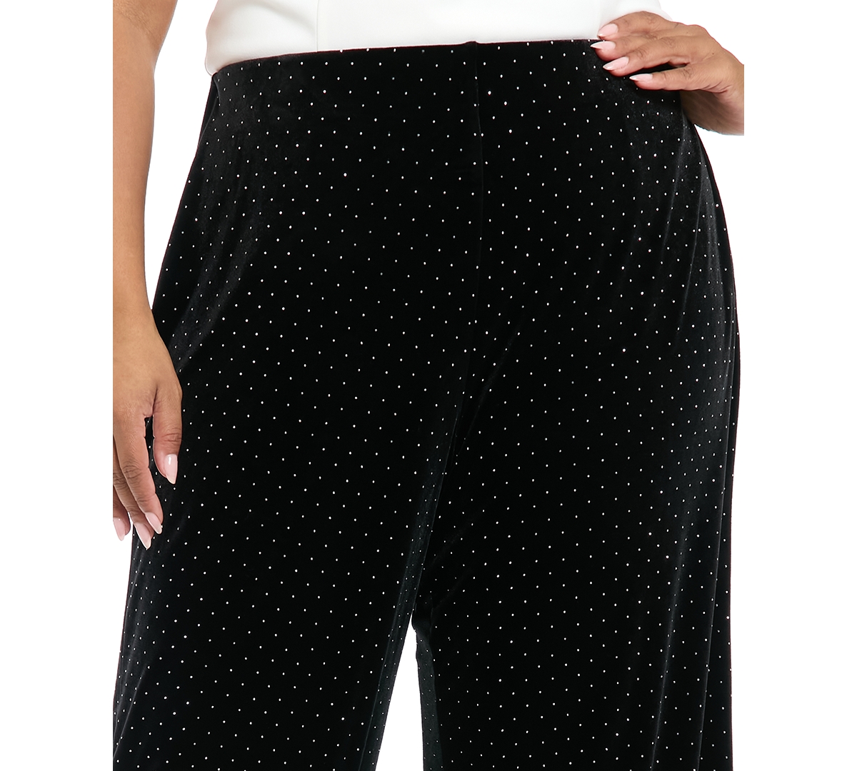Muse Plus Size Straight Leg Pants In Black