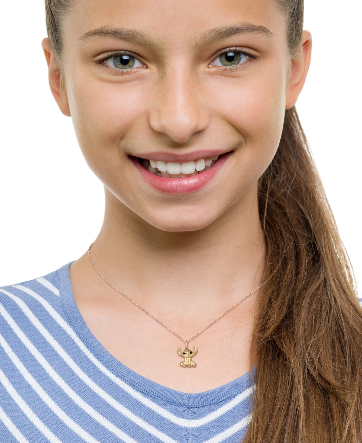 Disney Stitch Pendant Necklace in 10K Yellow Gold