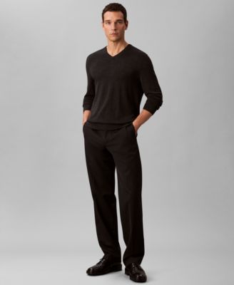 Men's Merino Wool Blend V-Neck Sweater