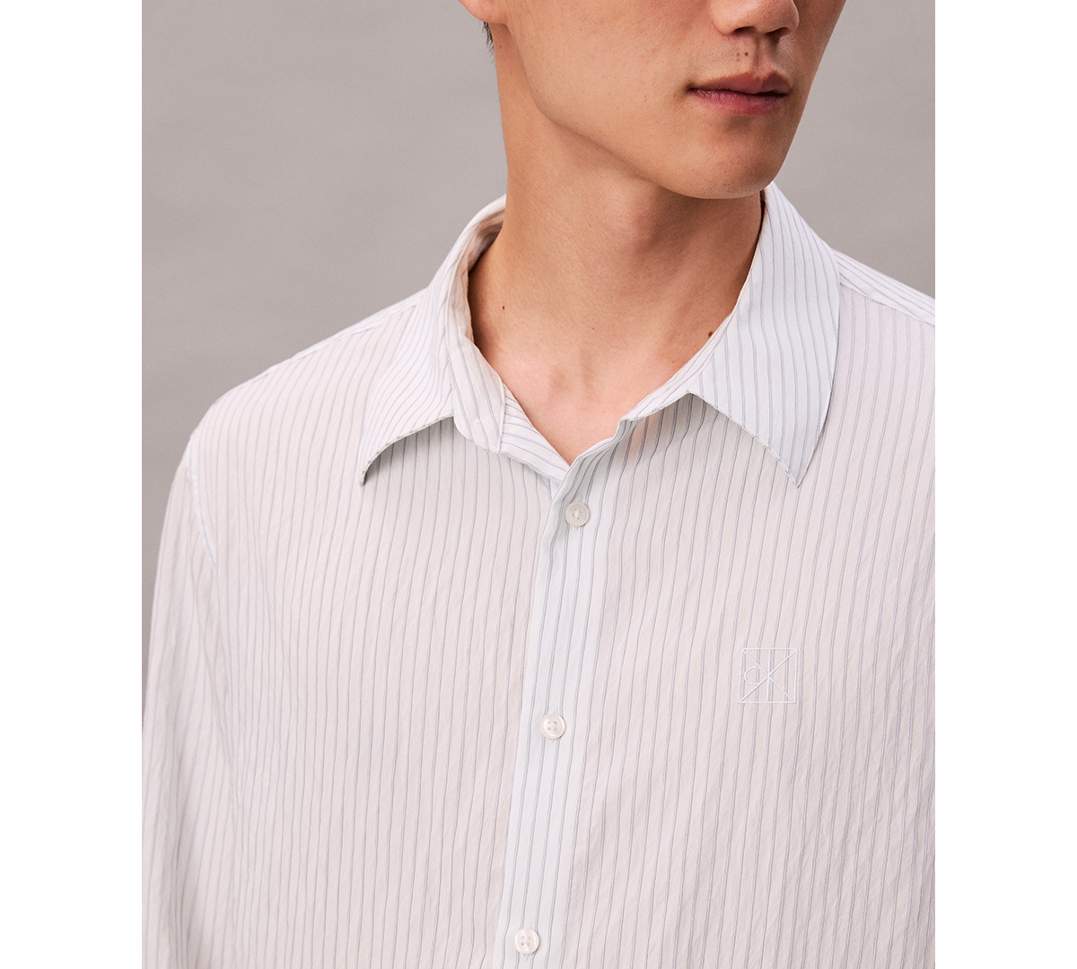 Calvin Klein Men's Thin Striped Long Sleeves Easy Shirt