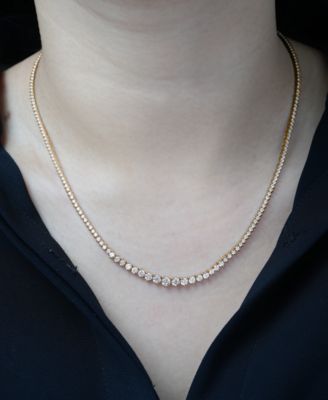 Diamond Graduated 17" Collar Necklace (5 ct. t.w.) in 14k White Gold or 14k Yellow Gold, Exclusively at Macy's