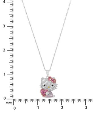 Cubic Zirconia Heart Pendant Necklace in Sterling Silver