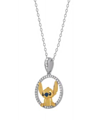 2-Pc. Cubic Zirconia Stitch Necklace and Earrings Set in 18k Yellow Gold Over Sterling Silver