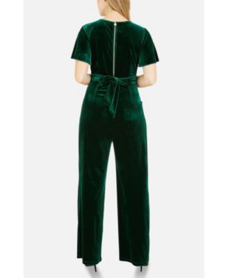 Women's Angel Sleeve Velvet Jumpsuit