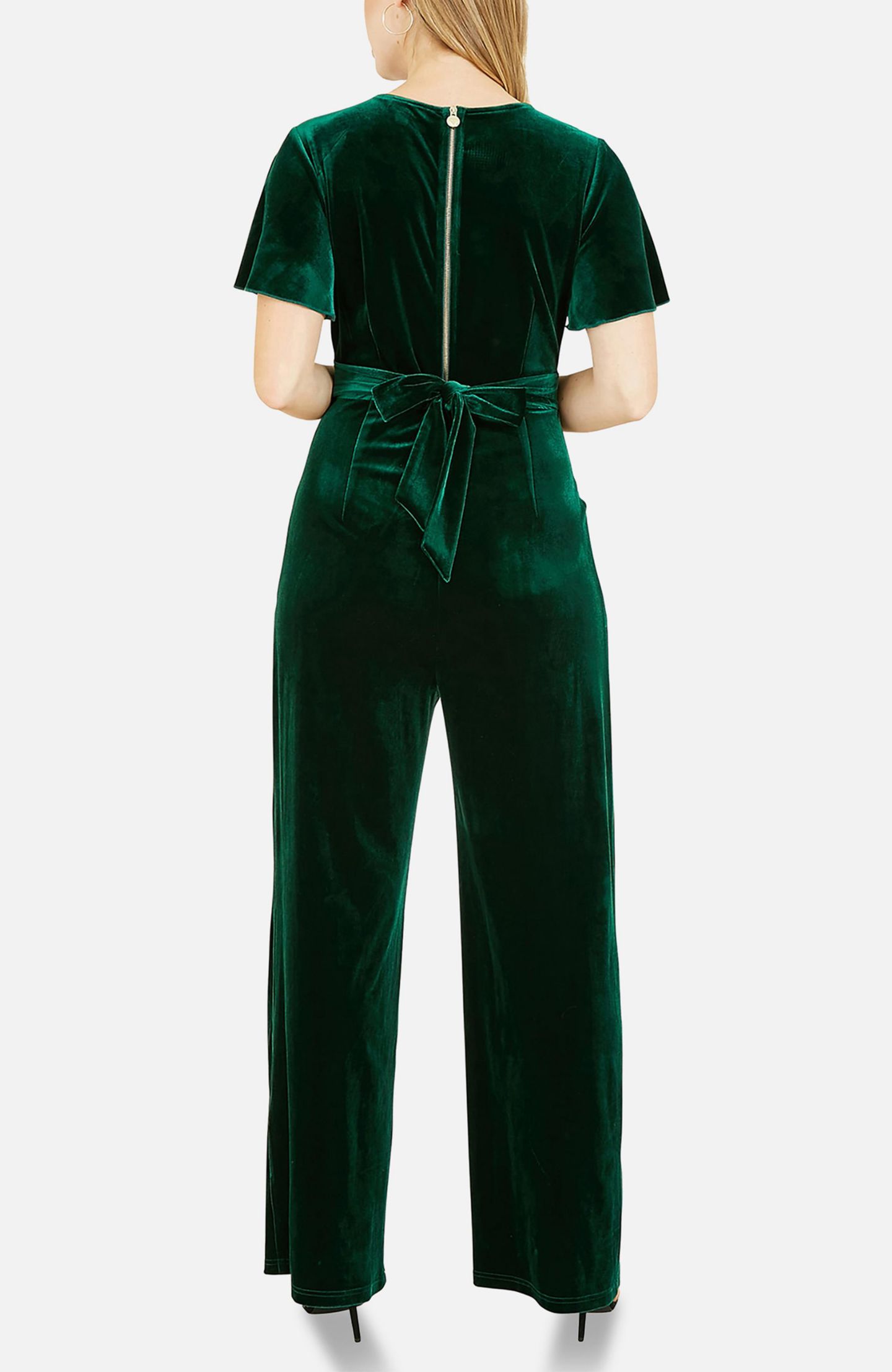 Женский комбинезон Yumi Angel Sleeve Velvet Jumpsuit, цвет: Зелёный — фото 6