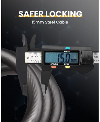 Bike Lock Cable with Combination, Heavy-Duty 5-Digit Resettable Bicycle Lock Anti-Theft, w/ Mounting Bracket for Bicycle and Scooters