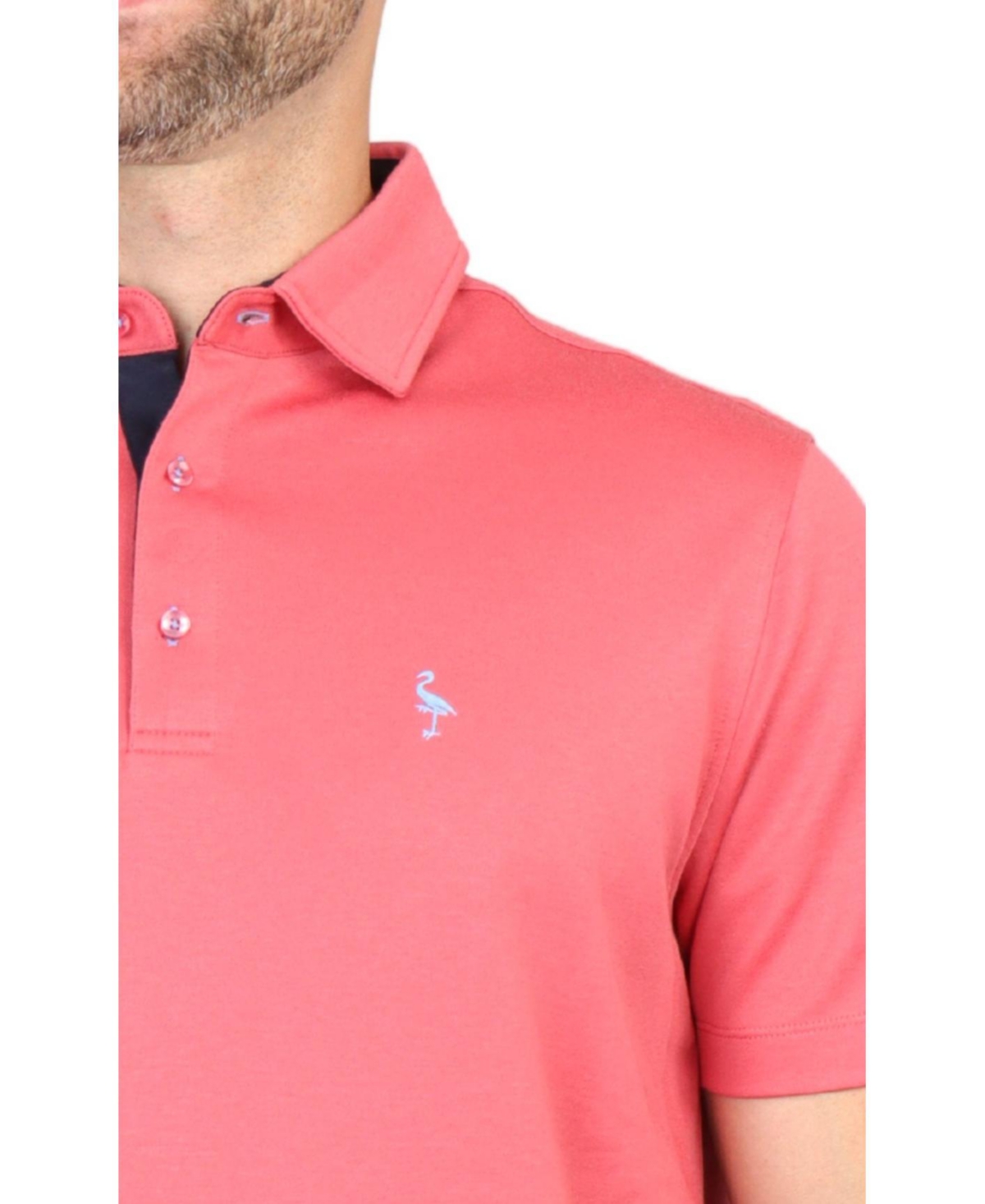 Tailorbyrd Men's Solid Modal Polo w/Contrast Trim