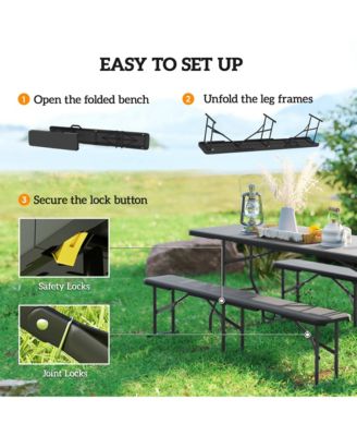 2 Pack 6 ft. Plastic Folding Benches,
