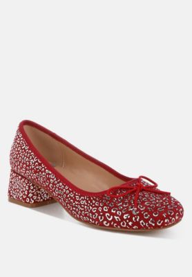 Rag and Co Womens Ningen Leopard Print Block Heel s Ballerinas