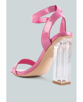 Womens Poloma Clear Block Heel Party Sandals